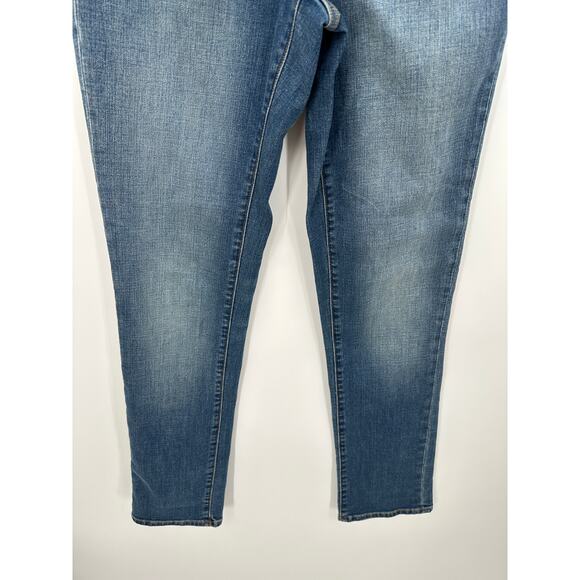 Lands' End Medium Wash Stretch Waistband Cotton Blend Skinny Denim Jeans Women 6 - Picture 3 of 9